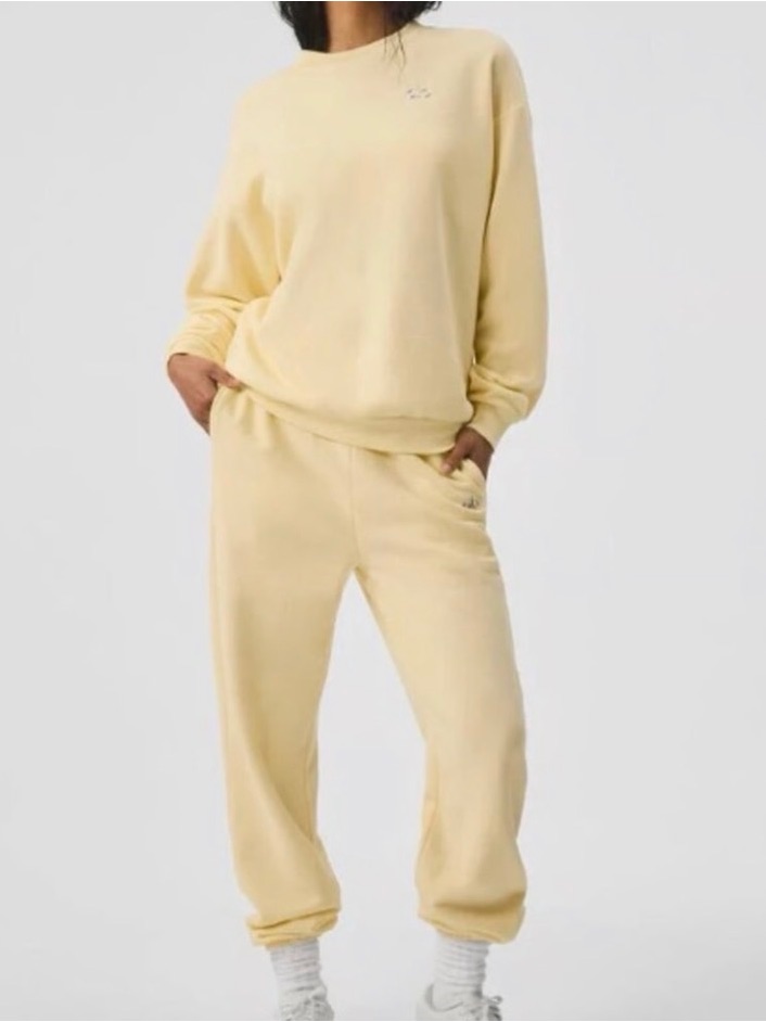 Used Alo Yoga Lemon Ice Accolade 2 Piece Set M Price Firm